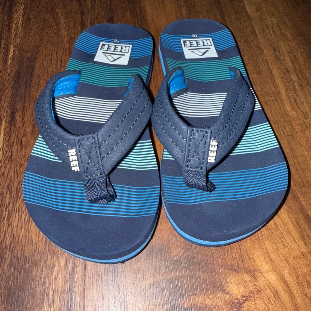 Reef Blue Striped Flip Flops